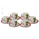 TAZZINE FICHI D'INDIA set 6 espresso coffee cups with saucers ceramic authentic handmade Sicily Made in Italy
