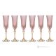 CALLE Set of 6 authentic hand-painted flute glasses in superior quality glass.