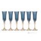 CALLE Set of 6 authentic hand-painted flute glasses in superior quality glass.