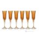 Set of 6 authentic hand-painted flute glasses in premium quality glass.