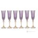CALLE Set of 6 authentic hand-painted flute glasses in superior quality glass.