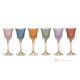 Set of 6 authentic hand-painted stemmed water glasses made of superior quality glass.