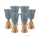 CANALETTO Set of 6 authentic hand-painted stemmed wine glasses in superior quality glass.