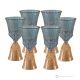 Set of 6 authentic hand-painted stemmed water glasses made of superior quality glass.