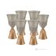 CANALETTO Set of 6 authentic hand-painted stemmed wine glasses in superior quality glass.