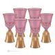 Set of 6 authentic hand-painted stemmed water glasses made of superior quality glass.