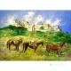 ARECHI CASTLE Acrylic painting on canvas modern Made in Italy 