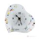 HEART Table Clock, Clear Glass with Drops, Modern Design, Handmade