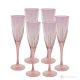 DEBBY Set of 6 authentic hand-painted flute glasses in superior quality glass.