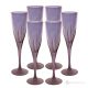 DEBBY Set of 6 authentic hand-painted flute glasses in superior quality glass.