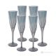 Set of 6 authentic hand-painted flute glasses in premium quality glass.