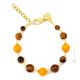 BRACCIALE SCRIGNO fashion jewellery bracelet armlet handmade pearls in Murano-Venice glass and Tiger's eye authentic Made in Italy