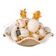 BASKET WITH FRUIT handmade ceramic table ornament Baroque style artistic with 24k gold details Swarovski crystals