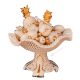 BASKET WITH FRUIT handmade ceramic table ornament Baroque style artistic with 24k gold details Swarovski crystals
