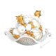BASKET WITH FRUIT handmade ceramic table ornament Baroque style artistic with 24k gold details 