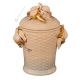 JAR WITH LID handmade ceramic table ornament Baroque style artistic with 24k gold details 