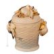 JAR WITH LID handmade ceramic table ornament Baroque style artistic with 24k gold details 