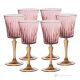 DOMINA Set of 6 authentic hand-painted stemmed water glasses in superior quality glass.