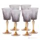Set of 6 authentic hand-painted stemmed water glasses made of superior quality glass.