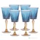 Set of 6 authentic hand-painted stemmed water glasses made of superior quality glass.