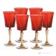 Set of 6 authentic hand-painted stemmed water glasses made of superior quality glass.