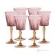 DOMINA Set of 6 authentic hand-painted stemmed wine glasses in superior quality glass.