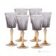 DOMINA Set of 6 authentic hand-painted stemmed wine glasses in superior quality glass.