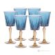 DOMINA Set of 6 authentic hand-painted stemmed wine glasses in superior quality glass.