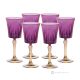 DOMINA Set of 6 authentic hand-painted stemmed wine glasses in superior quality glass.