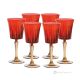 Set of 6 authentic hand-painted stemmed wine glasses made of premium quality glass.