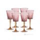 Set of 6 authentic hand-painted stemmed liqueur glasses made of superior quality glass.