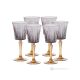 DOMINA Set of 6 authentic hand-painted stemmed liqueur glasses in superior quality glass.
