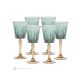 DOMINA Set of 6 authentic hand-painted stemmed liqueur glasses in superior quality glass.