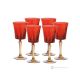 Set of 6 authentic hand-painted stemmed liqueur glasses made of superior quality glass.