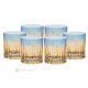 DOMINA Set of 6 authentic modern hand painted water glasses in superior quality glass.