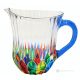 Pitcher, decanter, carafe, premium quality glass hand painted modern design.