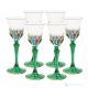 ADAGIO Set of 6 authentic hand-painted stemmed liqueur glasses in superior quality glass.