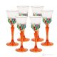 ADAGIO Set of 6 authentic hand-painted stemmed liqueur glasses in superior quality glass.