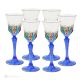 ADAGIO Set of 6 authentic hand-painted stemmed liqueur glasses in superior quality glass.