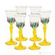 ADAGIO Set of 6 authentic hand-painted stemmed liqueur glasses in superior quality glass.