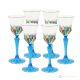 ADAGIO Set of 6 authentic hand-painted stemmed liqueur glasses in superior quality glass.