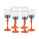ADAGIO Set of 6 authentic hand-painted stemmed wine glasses in superior quality glass.