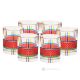 Set of 6 authentic modern hand painted water glasses in premium quality glass.