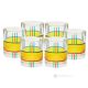 BRILLIANT Set of 6 authentic modern hand painted water glasses in superior quality glass.