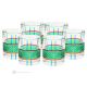BRILLIANT Set of 6 authentic modern hand painted water glasses in superior quality glass.