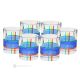 Set of 6 authentic modern hand painted water glasses in premium quality glass.