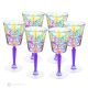 TATTOO Set of 6 authentic hand-painted stemmed glasses in superior quality glass.