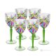 OASIS Set of 6 hand-painted stemmed wine glasses, authentic, made of premium glass.