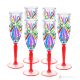 OASIS Set of 6 authentic hand painted flute glasses in premium quality glass.