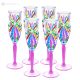 OASIS Set of 6 authentic hand painted flute glasses in premium quality glass.
